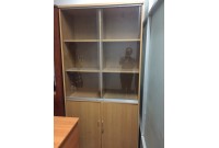 THANH LÝ TỦ HỒ SƠ CÓ KÍNH, CỬA LÙA, 220x120 VÀNG VÂN GỖ